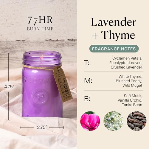 Paddywax Scented Candles Relish Collection Soy Wax Artisan Candle in Glass Jar with Lid, 9.5-Ounce, Lavender + Thyme - Image 3