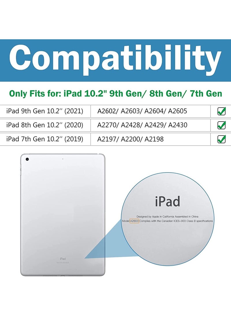 Procases Ipad 10.2 Case 2021 Ipad 9Th Gen 2020 Ipad 8Th Gen 2019 Ipad 7Th Gen Case Slim Tri Fold Stand Hard Back Shell Dual Standing Angles Protective Smart Cover Case For Ipad 10.2 Inch Black - Image 2