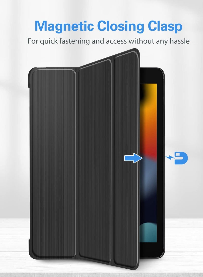 Procases Ipad 10.2 Case 2021 Ipad 9Th Gen 2020 Ipad 8Th Gen 2019 Ipad 7Th Gen Case Slim Tri Fold Stand Hard Back Shell Dual Standing Angles Protective Smart Cover Case For Ipad 10.2 Inch Black - Image 3