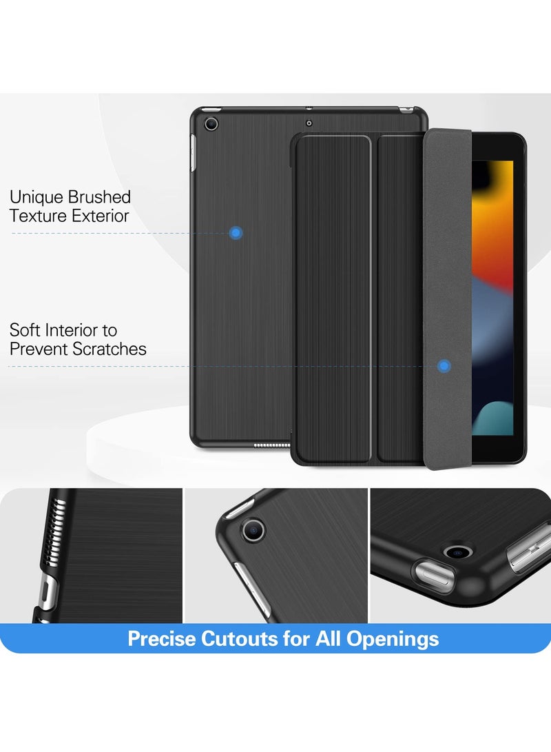 Procases Ipad 10.2 Case 2021 Ipad 9Th Gen 2020 Ipad 8Th Gen 2019 Ipad 7Th Gen Case Slim Tri Fold Stand Hard Back Shell Dual Standing Angles Protective Smart Cover Case For Ipad 10.2 Inch Black - Image 5