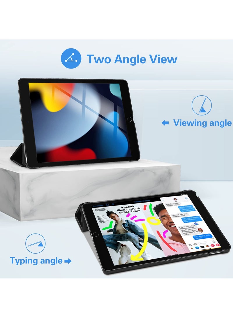 Procases Ipad 10.2 Case 2021 Ipad 9Th Gen 2020 Ipad 8Th Gen 2019 Ipad 7Th Gen Case Slim Tri Fold Stand Hard Back Shell Dual Standing Angles Protective Smart Cover Case For Ipad 10.2 Inch Black - Image 4