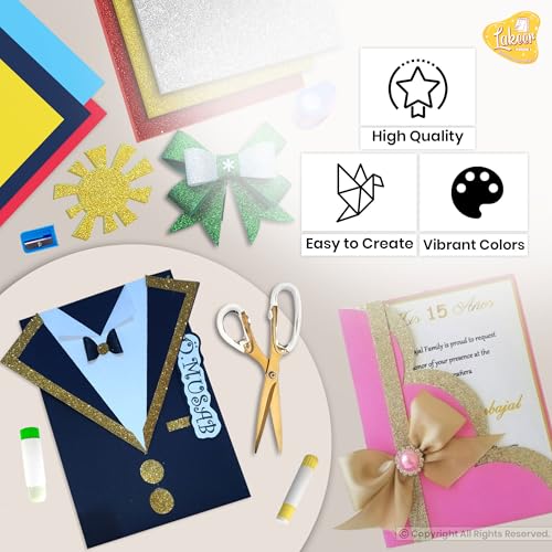 Lakeer Combo Pack A4 Neon & Glitter Eva Foam Sheets - 50 Neon + 10 Glitter Sheets - Scrapbooking, Craft & Decorations - Image 5