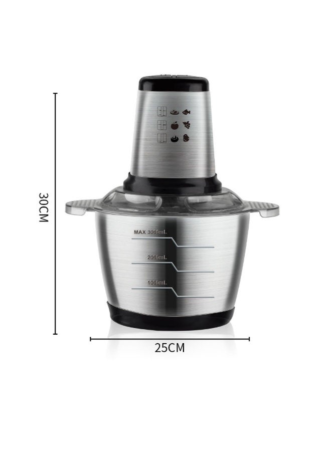 RAF Multi-functional Stainless Steel Chopper and Meat Grinder, Extra-large 3000 Ml Capacity, Four-blade System, Pulse Function for Precise Cutting, Can Crush Ice, Compact and Stylish Black Design, Easy to Clean, 3-liter Capacity, 1000 Watts Power. - Image 4