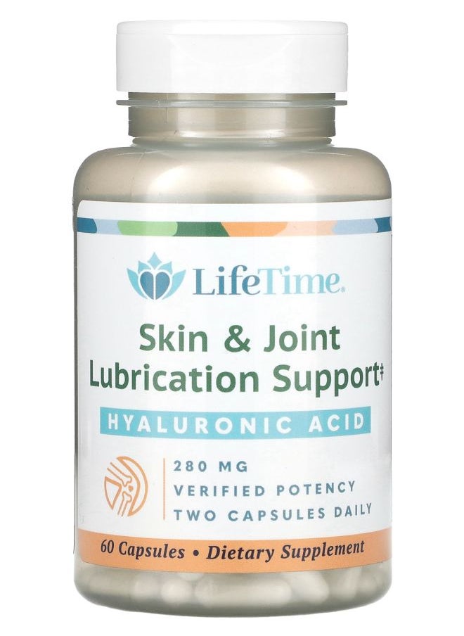 Lifetime Hyaluronic Acid Skin & Joint Lubrication Support 280 mg 60 Capsules (140 mg per Capsule) 