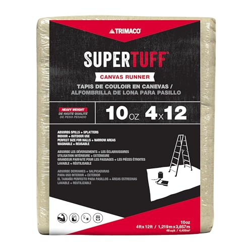 Trimaco 51127 SuperTuff Drop Cloth, 4-feet x 12-feet, Tan, 48 Sq Ft - Image 2
