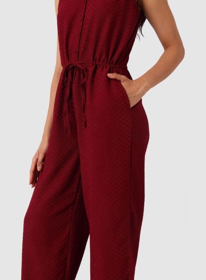 Freehand Women Regular Fit Textured V-Neck Jumpsuit - Image 3