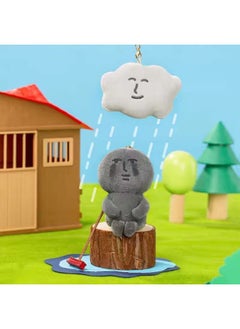 Grey Pink Rabbit Surrounding Shanghai Flash Dopamine Cartoon Plush Dress Fool Pendant Grey Stone Man-Specifications:Pink Rabbit + Silver Lobster Clasp-Color:8cm