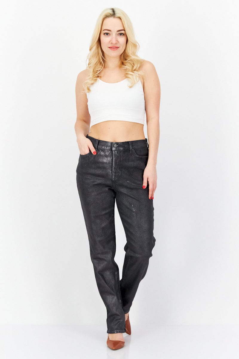 Gloria Vanderbilt Women Regular Fit Metallic Skinny Pants, Black - Image 3