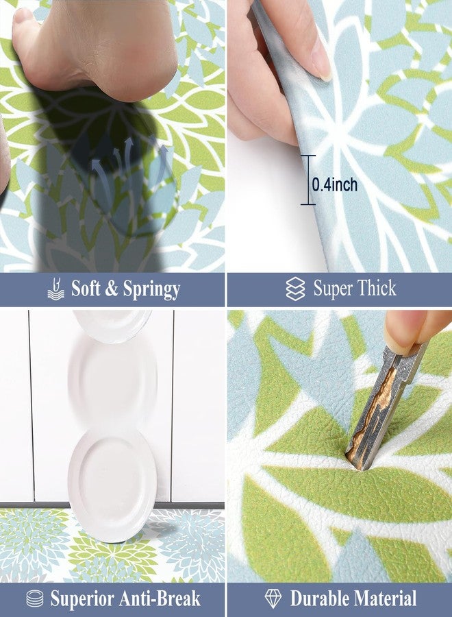 هيبي طقم سجاد مطبخ HEBE المضاد للإجهاد، قطعتان، سجاد مطبخ مانع للانزلاق، سجاد وبساط مطبخ مبطن، مقاوم للماء، مريح للوقوف، مناسب للمطبخ، المكتب المنزلي، حوض الغسيل، غرفة الغسيل. - Image 3