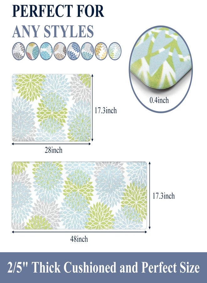 هيبي طقم سجاد مطبخ HEBE المضاد للإجهاد، قطعتان، سجاد مطبخ مانع للانزلاق، سجاد وبساط مطبخ مبطن، مقاوم للماء، مريح للوقوف، مناسب للمطبخ، المكتب المنزلي، حوض الغسيل، غرفة الغسيل. - Image 2