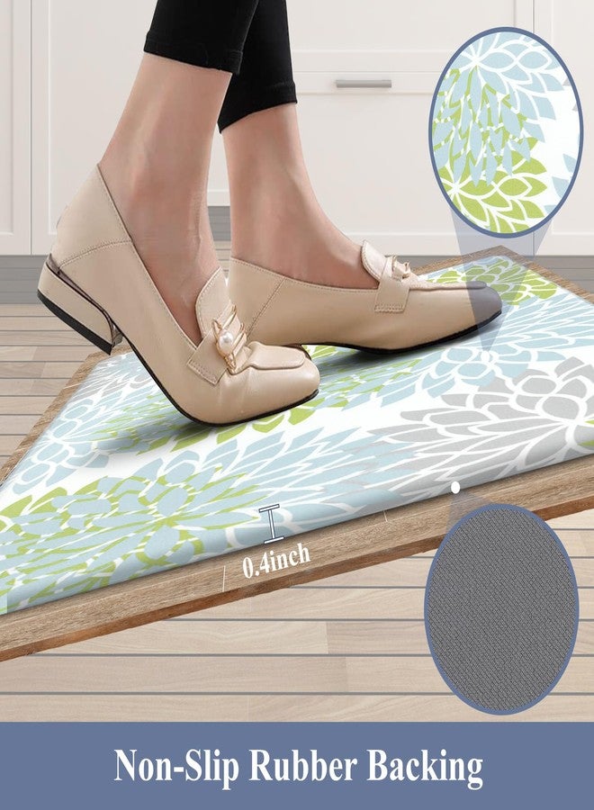 هيبي طقم سجاد مطبخ HEBE المضاد للإجهاد، قطعتان، سجاد مطبخ مانع للانزلاق، سجاد وبساط مطبخ مبطن، مقاوم للماء، مريح للوقوف، مناسب للمطبخ، المكتب المنزلي، حوض الغسيل، غرفة الغسيل. - Image 4