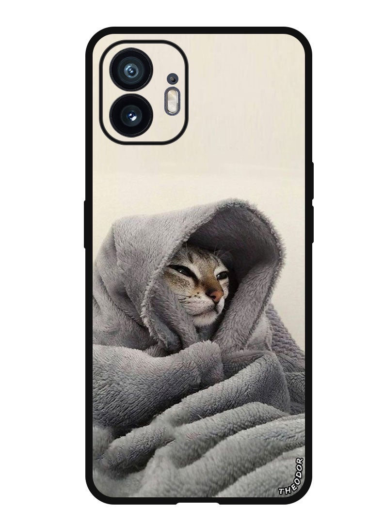 Theodor Protective Case Anti Scratch Shock Proof Bumper Cover For Nothing Phone (2) Cat in Blanket - Image 1