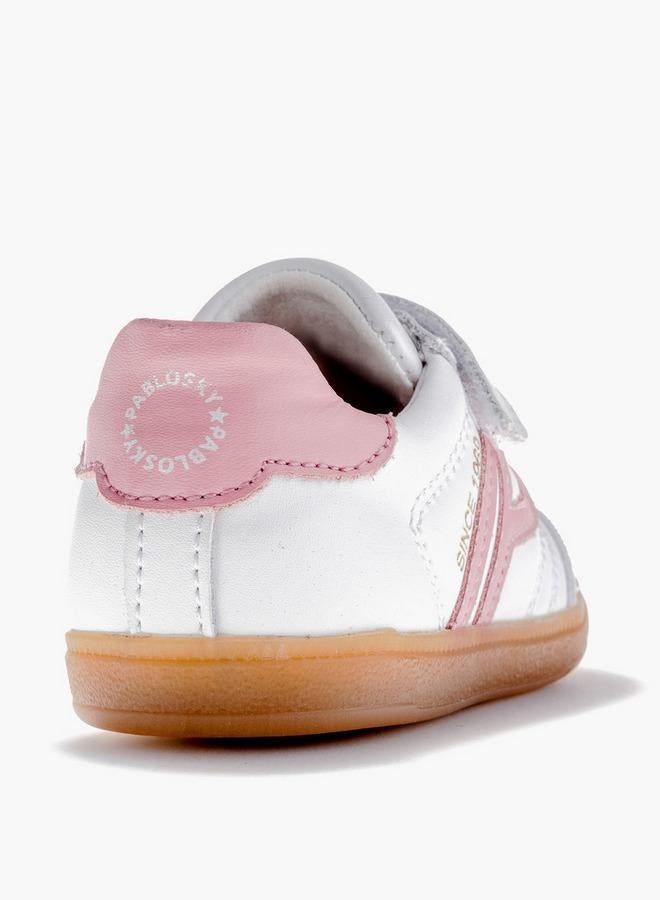 Pablosky Girls' Panelled Sneakers with Hook and Loop Closure School Shoes - Image 3