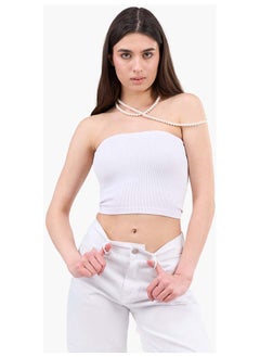 Strapless Cropped Ribbed Top