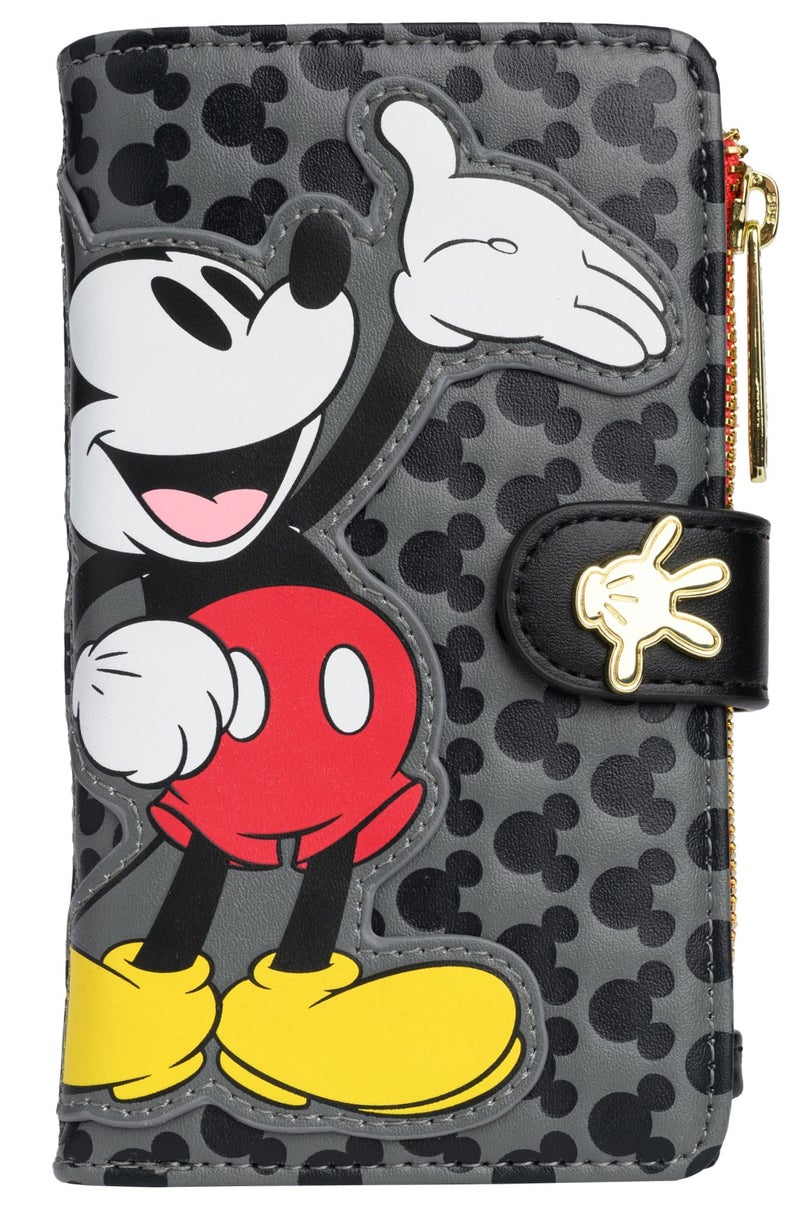 Loungefly Disney Mickey Mouse Faux Leather Wallet Womens Snap Flap Clutch - Image 1