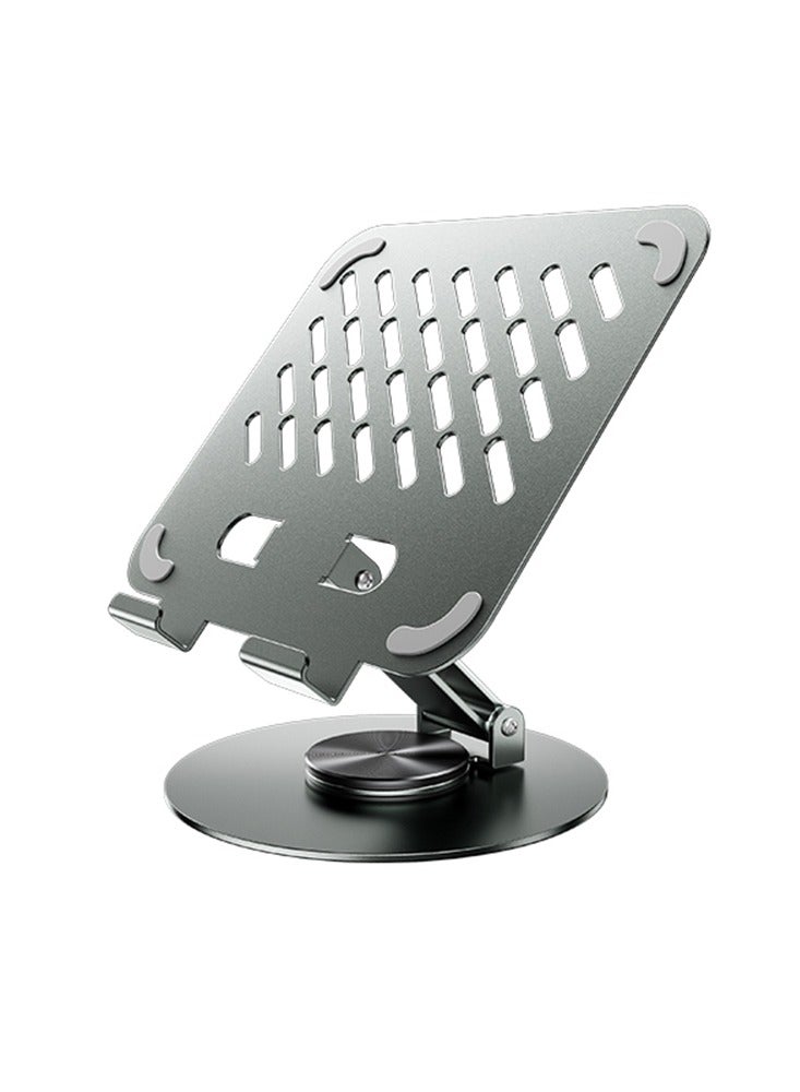 REMAX Precision Alloy 360° Rotating Tablet Holder with Adjustable Angles Mobile Phone Holder for iPad Pro 2021 iPad Air 4 iPad mini iPhone 14/14 Plus/14 Pro/14 Pro Max/13 Pro Max Samsung Galaxy Tab S7 etc Grey - Image 1