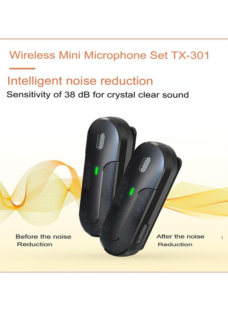Wireless Microphone for iPhone, TX-301 Noise-Cancelling Mic with USB-C Receiver, Charging Case & Lapel Clip for Podcasting, Vlogging & Video Recording  - Image 4
