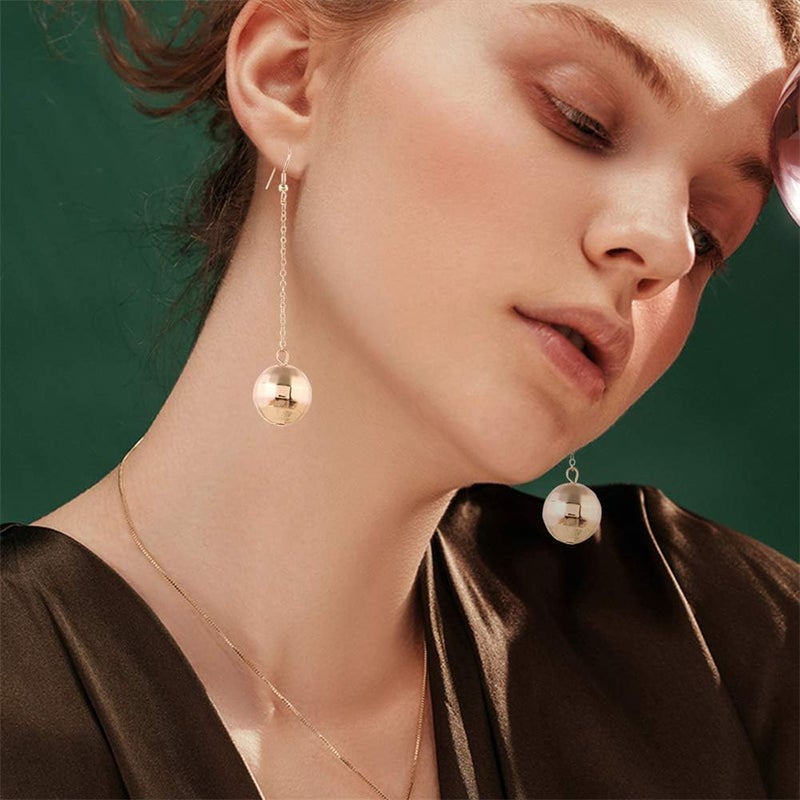 YUNXI 2 Pairs of Disco Ball Earrings 60's or 70's Silver Gold Disco Ball Earrings for Women's Accessories - Image 3