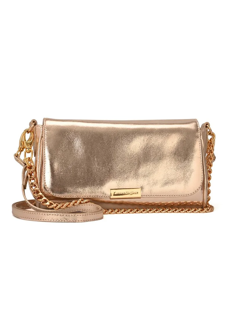 Carmen Steffens Golden Gold Baguette Bag