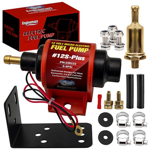 ENGINEMAN Universal 12 Volt Electric Fuel Pump 5-9 PSI, 35GPH, Super 12S Plus for Gasoline Diesel Engines - Image 1