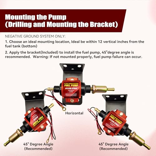 ENGINEMAN Universal 12 Volt Electric Fuel Pump 5-9 PSI, 35GPH, Super 12S Plus for Gasoline Diesel Engines - Image 5