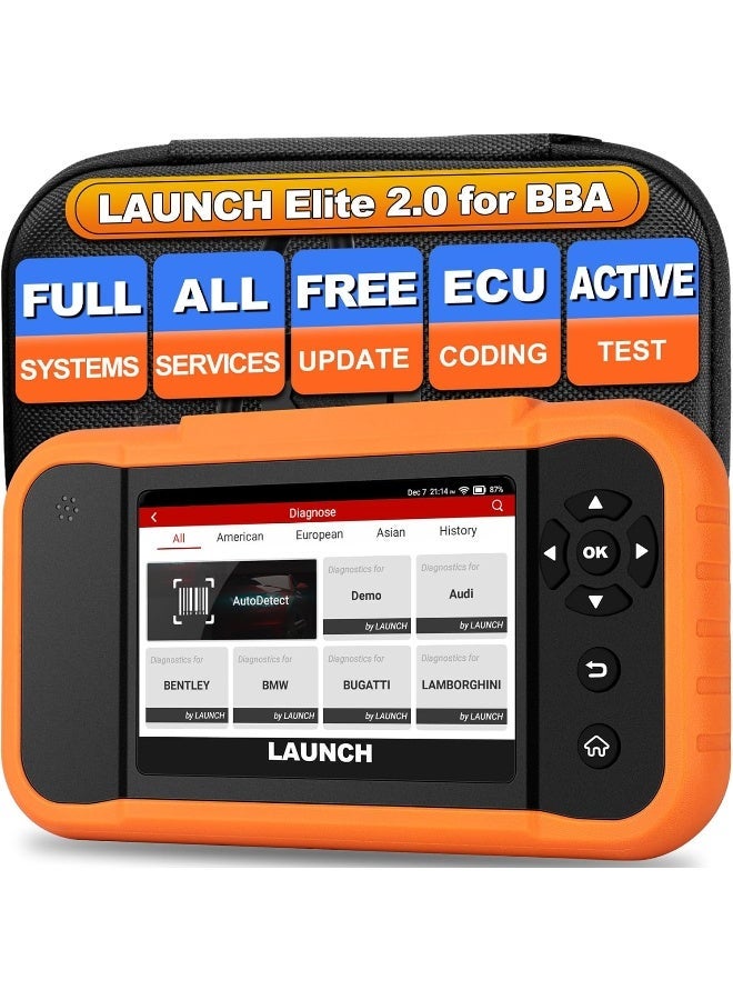 Law X431 Creader Elite 2.0 bbba صالح لبي ام دبليو ، بنز ، سلسلة أودي ، 2025 مسح ثنائي الاتجاه للسيارات ، 100 + الخدمات ، نظام كامل OBD2 الماسح الضوئي ، الترميز ECU ، تسجيل البطارية ، تحديث مجاني مدى الحياة