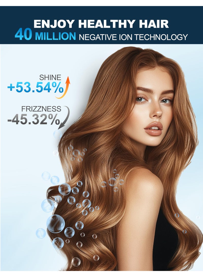 GRT PRO Professional Hair Dryer 2400W Ionic Hairdryer AC Motor 40 Million Negative Ions with 1 Diffuser & 1 Nozzle Accessories, Overheating Protection 2 Speeds 3 Heat Settings for Women Men Home Salon - Image 4