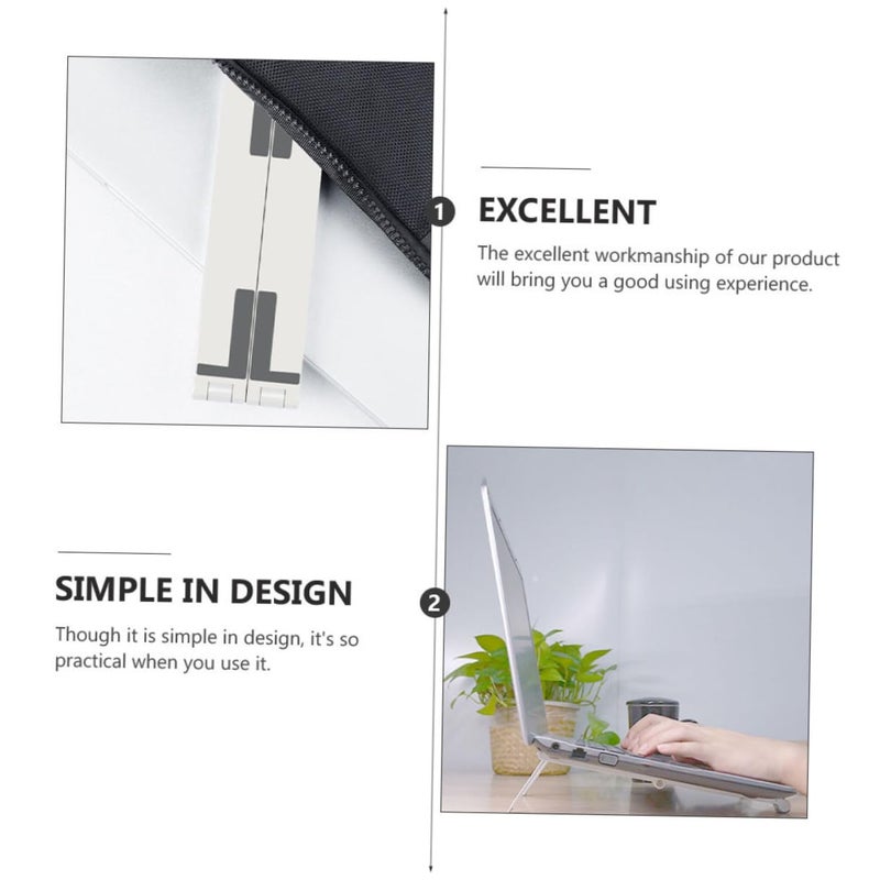 Foldable Laptop Stand Portable Holder with Anti Slip Pads for Notebooks Tablets Office Travel White - Image 4