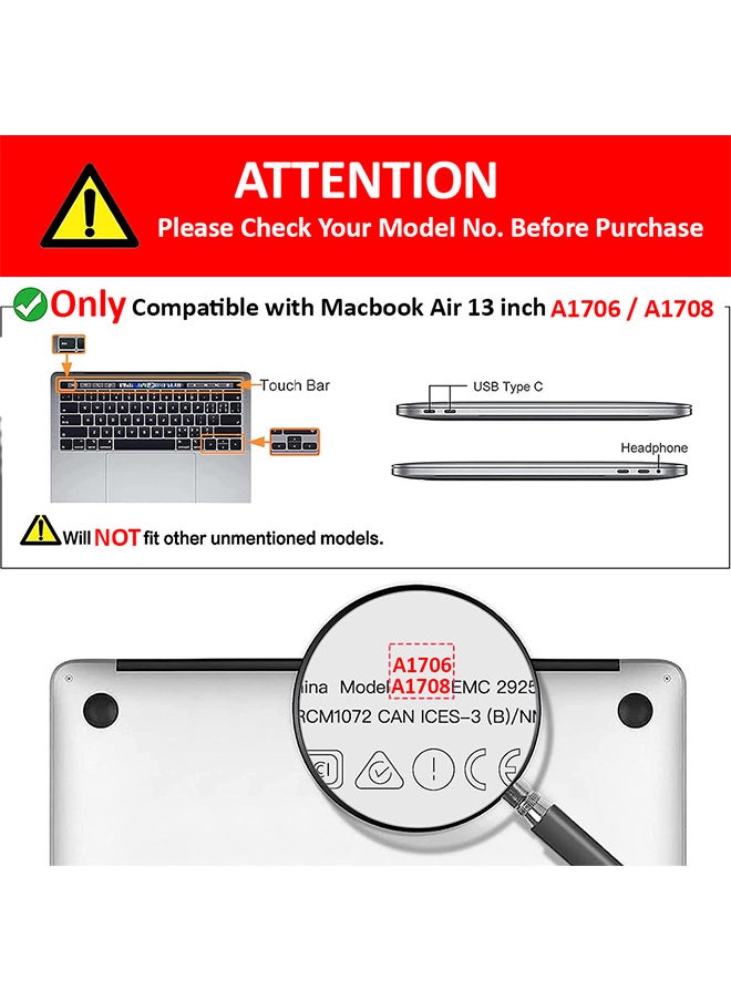 CATANES MacBook Air 13 Inch Case (2019/2018/2017/2016 release) Models A1706 / A1708 Plastic Hard Shell Case Clear  - Image 2