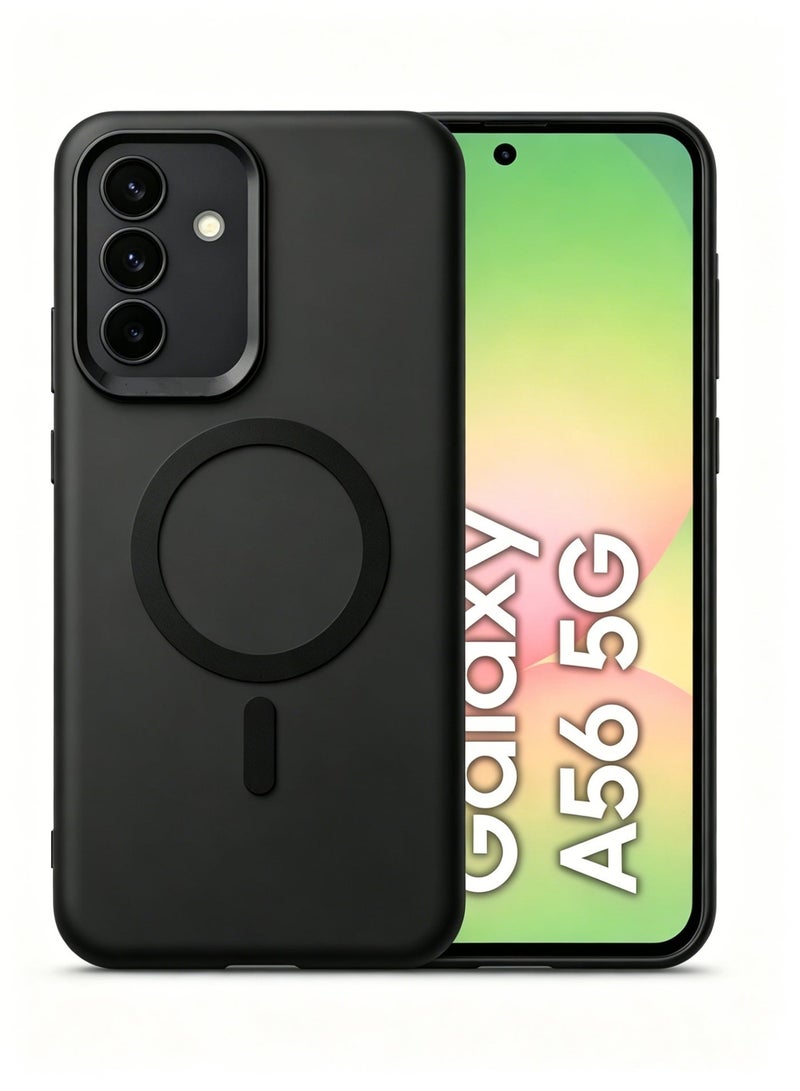 Hirospace for Samsung Galaxy A56/A36 Case, Compatible with MagSafe, Magnetic Translucent Matte Back Shockproof Cover with Strong Magnet, Slim Thin Full Protection Phone Case for Galaxy A56/A36 Case (Black) - Image 1