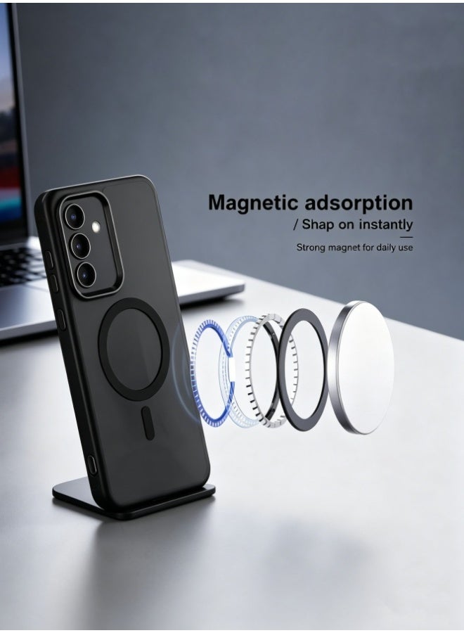 Hirospace for Samsung Galaxy A56/A36 Case, Compatible with MagSafe, Magnetic Translucent Matte Back Shockproof Cover with Strong Magnet, Slim Thin Full Protection Phone Case for Galaxy A56/A36 Case (Black) - Image 4