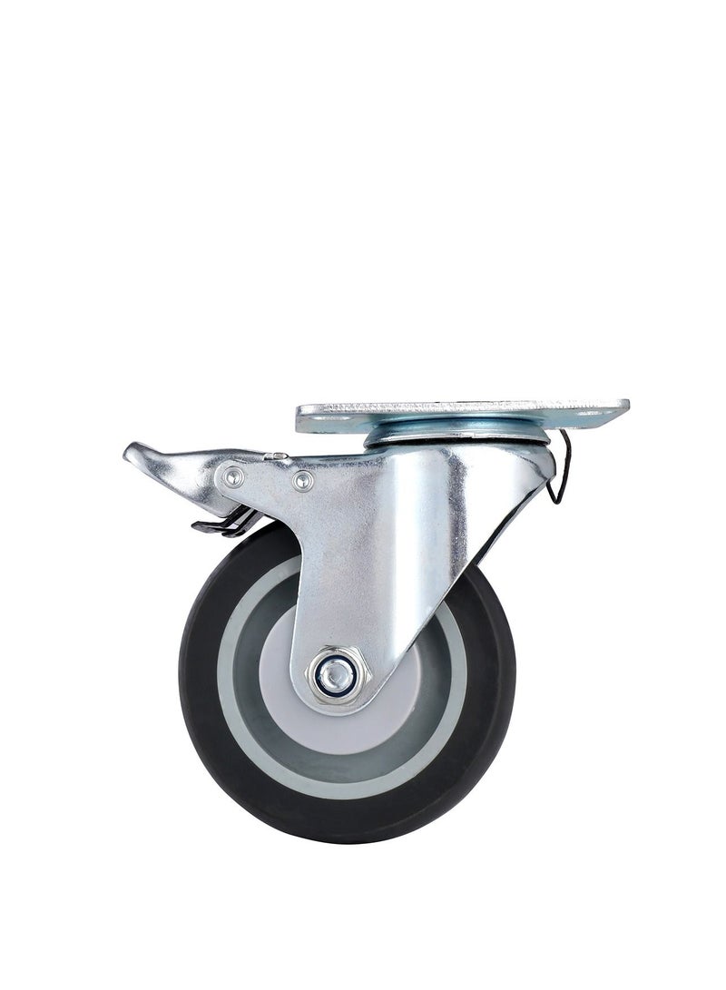 بي إم بي تولز طقم عجلات متحركة مع كرة مزدوجة وفرامل مكون من قطعتين - 75 ملم - رمادي - Image 2