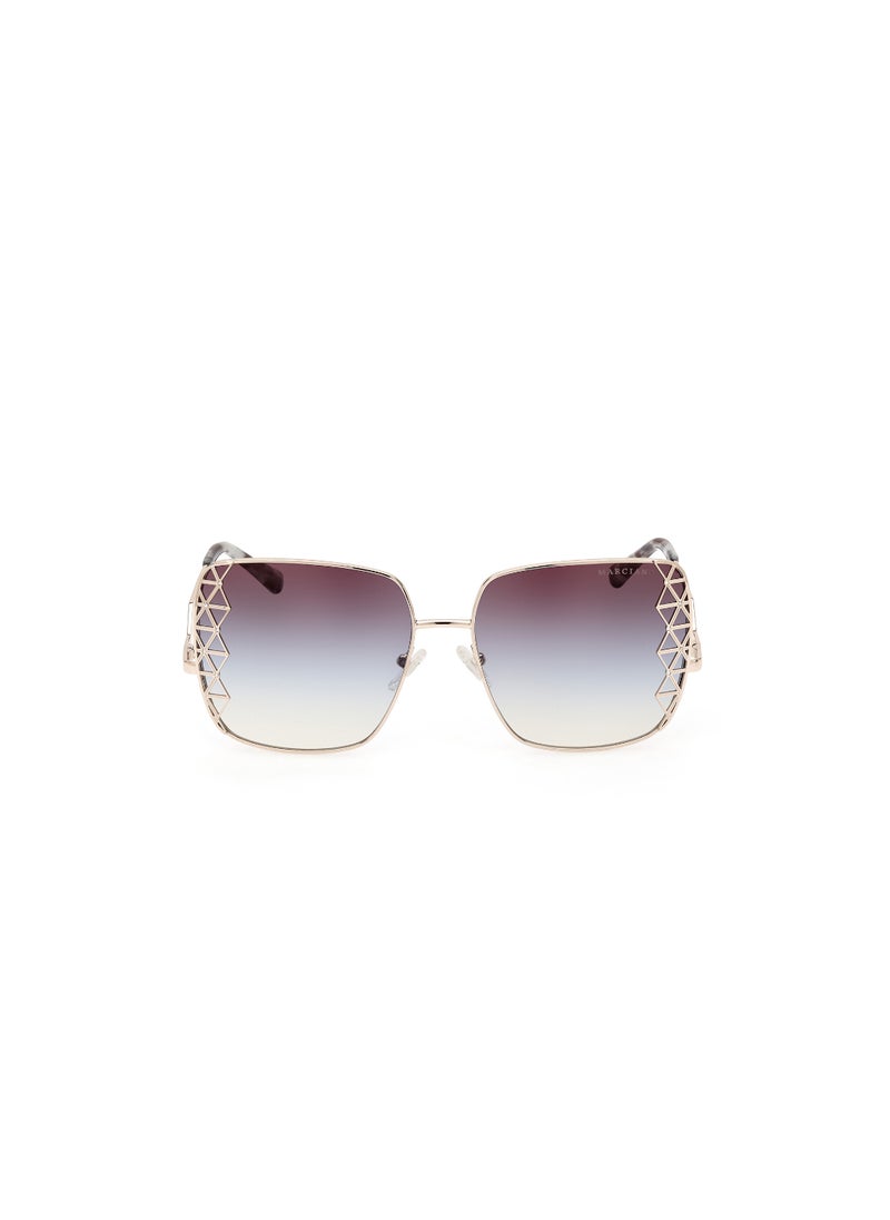GUESS BY MARCIANO - Women's UV Protection Square Shape Metal Sunglasses GM082933W59 - Lens Size: 59 Mm - Gold - Image 1