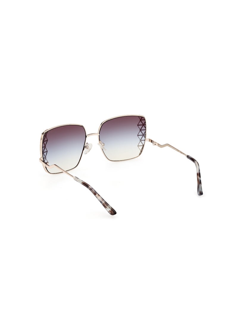 GUESS BY MARCIANO - Women's UV Protection Square Shape Metal Sunglasses GM082933W59 - Lens Size: 59 Mm - Gold - Image 1