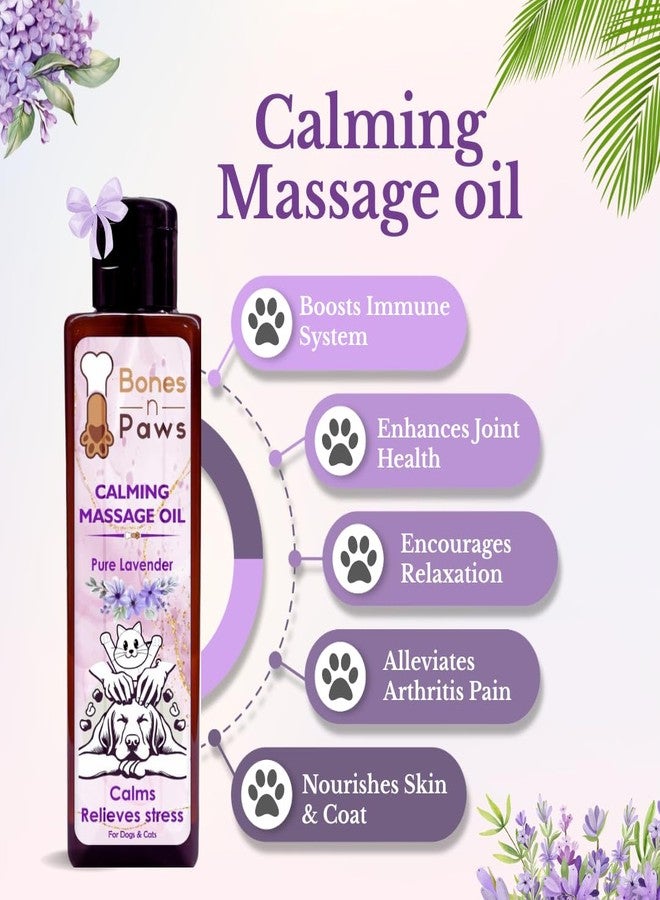 Bones N paws Calming Spa Massage Oil for Dogs & Cats | Pre-Bath Aromatherapy with Lavender & Cold-Pressed Coconut | Stress Relief, Itching, Shedding, Joint Comfort | Natural Pet Spa Oil | 200 Ml - Image 3