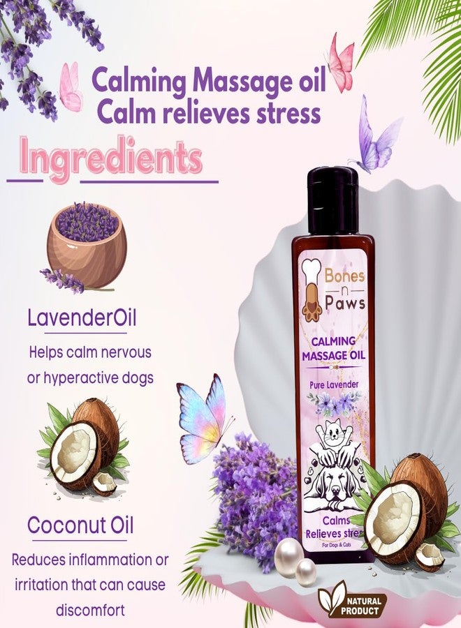 Bones N paws Calming Spa Massage Oil for Dogs & Cats | Pre-Bath Aromatherapy with Lavender & Cold-Pressed Coconut | Stress Relief, Itching, Shedding, Joint Comfort | Natural Pet Spa Oil | 200 Ml - Image 4
