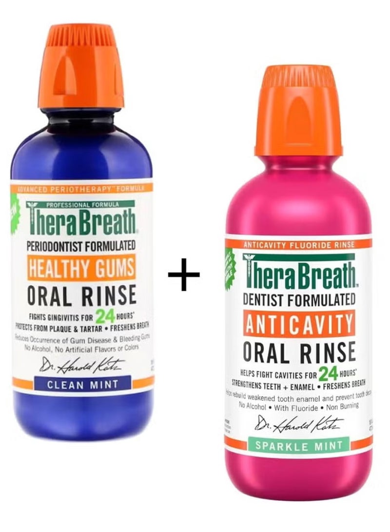 ثيرابريذ غسول الفم المنعش الذي تم تركيبه من قبل طبيب الأسنان النعناع الجليدي المنشط 473 مل (عبوة من قطعتين)