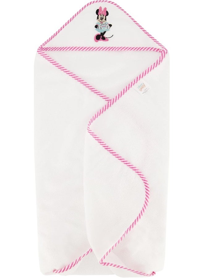 Disney Cudlie Baby Girl Minnie Mouse 2 Pack Rolled/Carded Hooded Towels in Happy Dots Print - Image 2