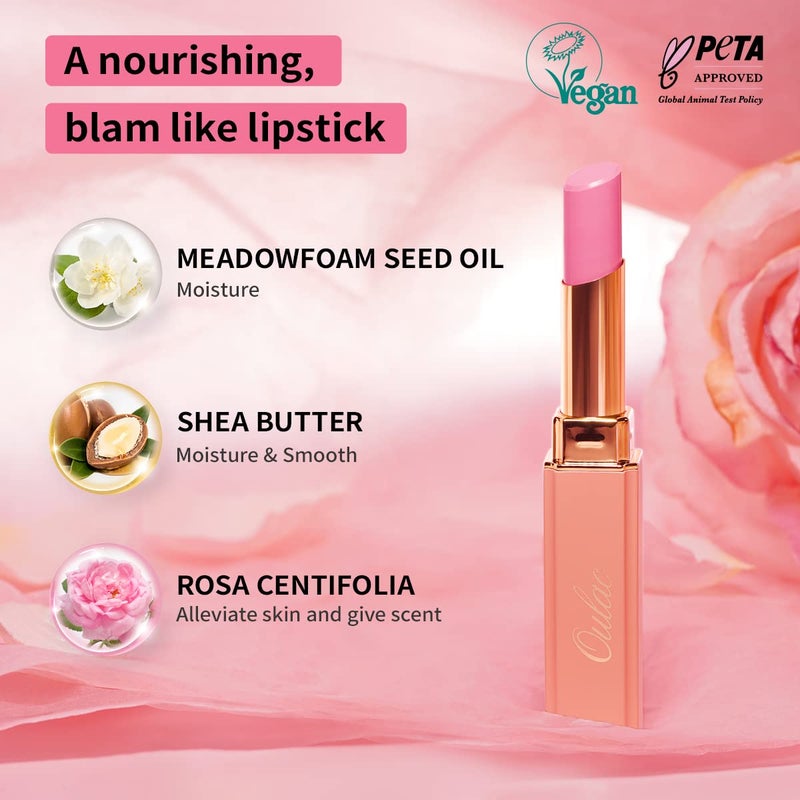 Oulac Coral Peach Red Lipstick for Women - Moisturizing Lip Stick Red, Glossy Tinted Lip Balm, Sheer Shine Juicy Finish, Lightweight and Hydrating Formula for Dry Lip Care, Vegan 2.2g/0.07oz (04) - Image 5