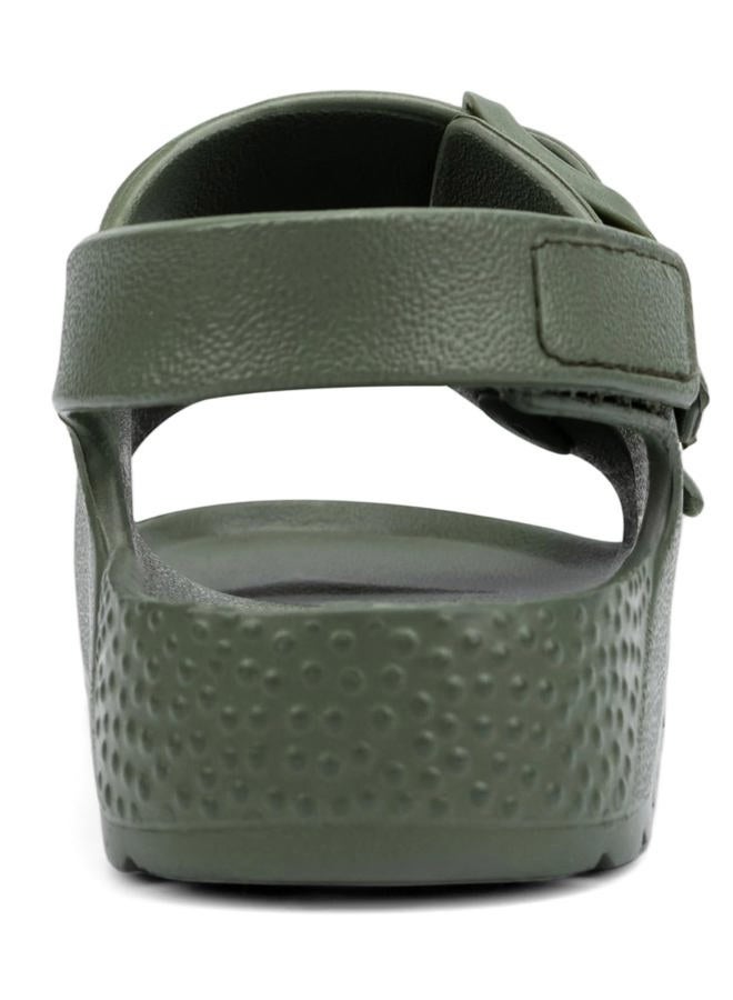ChayChax Toddler Boys Girls Double Buckle Sandals Children's Adjustable Back Strap Water Sandal, Army Green, 7 Toddler - Image 5