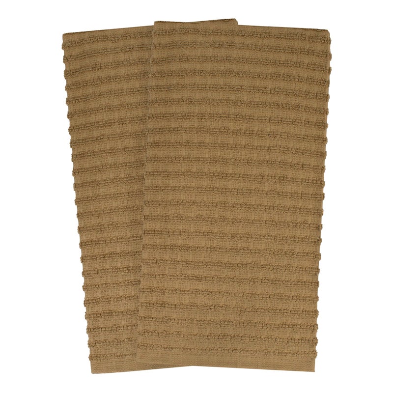 Ritz Royale Collection 100% Combed Terry Cotton  Highly Absorbent  Oversized  Kitchen Towel Set  28"" x 18""  2-Pack  Solid Mocha Brown - Image 2