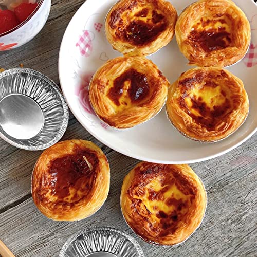 HLCM 100 Pcs Aluminum Foil Mini Pans, Great for Baking Tarts, Quiche, Pudding, etc. - Image 5