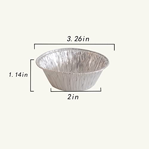 HLCM 100 Pcs Aluminum Foil Mini Pans, Great for Baking Tarts, Quiche, Pudding, etc. - Image 2