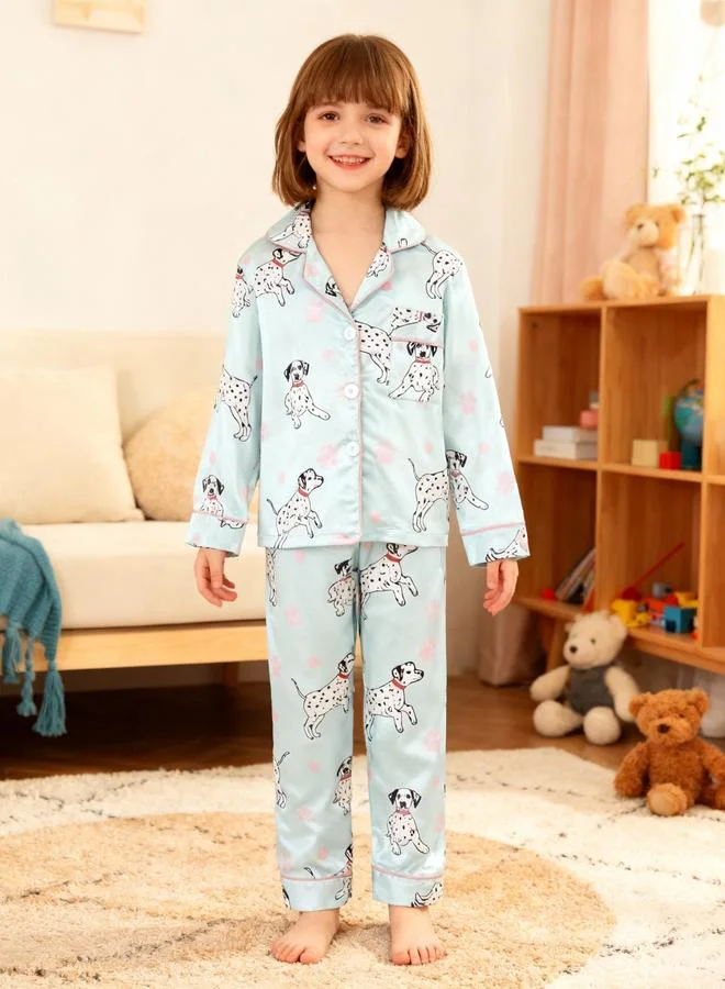 Take Two  Girls Printed Long Sleeve Shirt and Pyjama Set for Women | Best Price UAE