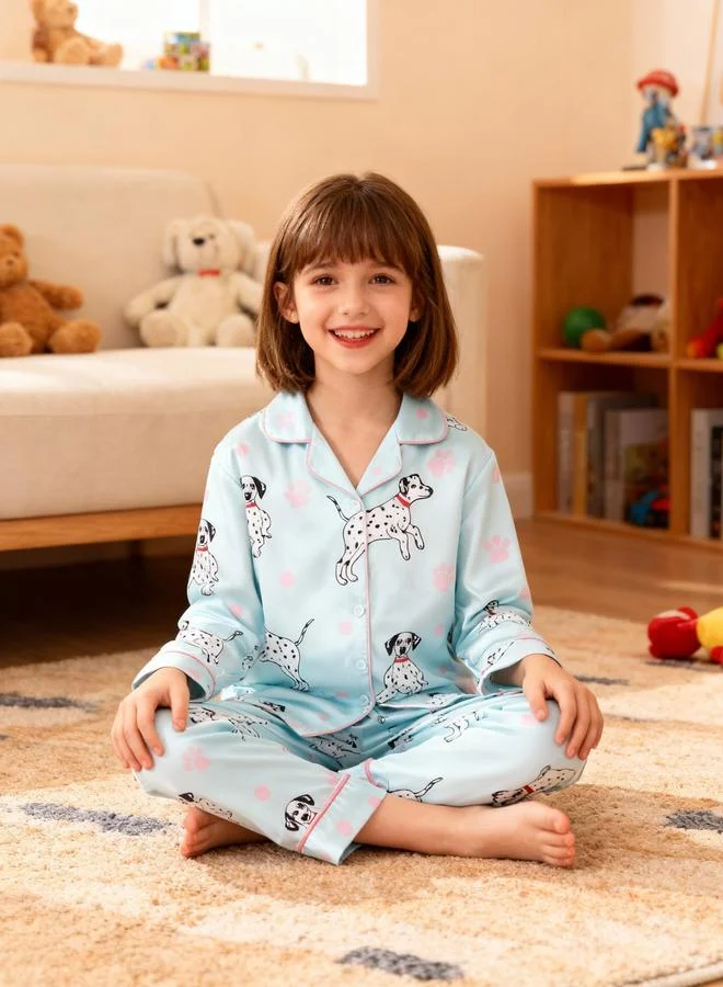 Take Two  Girls Printed Long Sleeve Shirt and Pyjama Set for Women | Best Price UAE