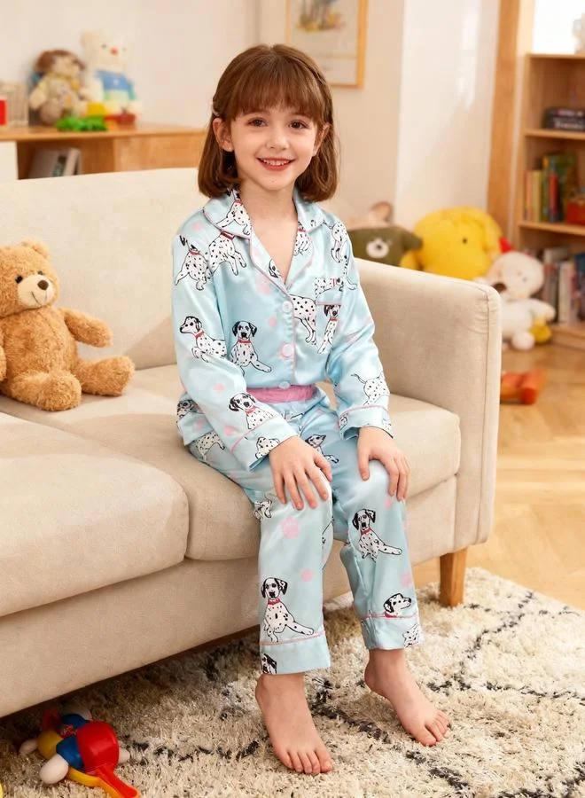 Take Two  Girls Printed Long Sleeve Shirt and Pyjama Set for Women | Best Price UAE