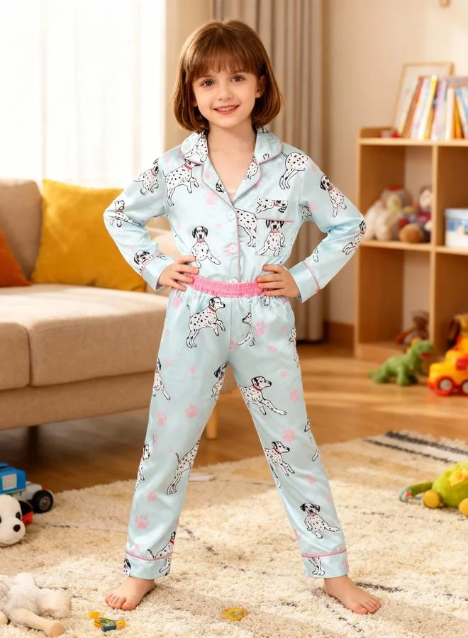 Take Two  Girls Printed Long Sleeve Shirt and Pyjama Set for Women | Best Price UAE