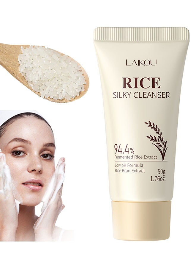 لايكو غسول الأرز الناعم – منظف وجه يومي لطيف مع رغوة كريمية ناعمة – مناسب لجميع أنواع البشرة – يساعد في إزالة الأوساخ والزيوت والشوائب دون تجفيف البشرة 50غ - Image 1