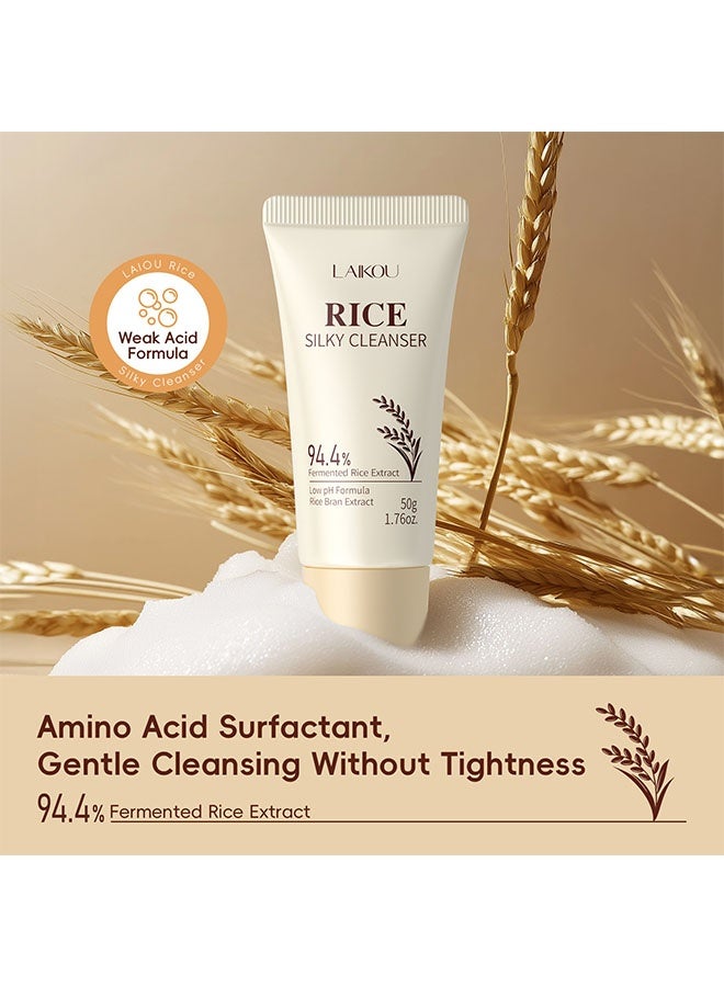 لايكو غسول الأرز الناعم – منظف وجه يومي لطيف مع رغوة كريمية ناعمة – مناسب لجميع أنواع البشرة – يساعد في إزالة الأوساخ والزيوت والشوائب دون تجفيف البشرة 50غ - Image 3