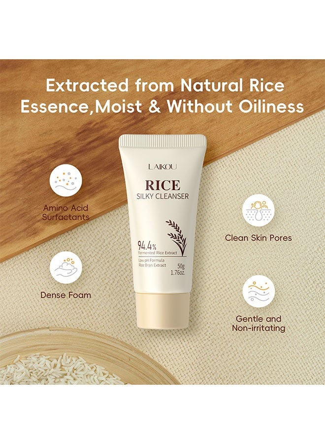 لايكو غسول الأرز الناعم – منظف وجه يومي لطيف مع رغوة كريمية ناعمة – مناسب لجميع أنواع البشرة – يساعد في إزالة الأوساخ والزيوت والشوائب دون تجفيف البشرة 50غ - Image 5